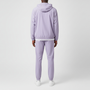 ชุดเซ็ตแทรคสูทผู้ชายลำลองไซส์ใหญ่พิเศษสำหรับฤดูหนาว สไตล์สตรีทแวร์ ลายพิมพ์เรียบง่าย มีฮู้ด ผ้าฝ้าย 2 ชิ้น กันลม ระบายอากาศได้ดี พร้อมซิป - Product Image 2