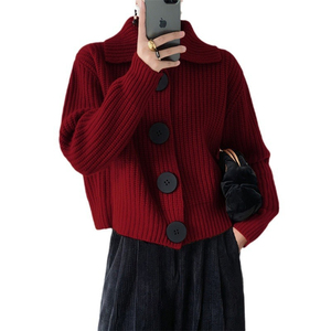 <b>Men's</b> Red And White Striped Knitted Pullover Sweater <b>Long</b> Sleeve Regular Fit Autumn Wear - Product Image 1