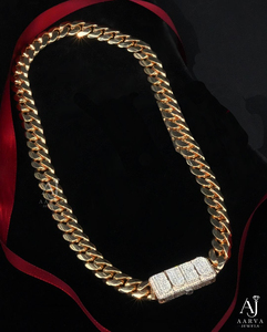 สร้อยคอแบบ Cuban Link ชุบทอง 18K ประดับเพชรซิคอน สไตล์ฮิปฮอป สำหรับทุกเพศ เหมาะสำหรับงานปาร์ตี้ - Product Image 1