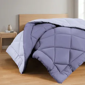 Couette d'hiver élégante violette en microfibre 90 GSM, respirante, écologique, tissu léger, doublure verticale, nettoyage à sec pour un confort optimal - Product Image 2