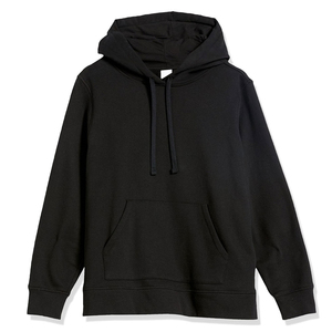 Sweat-shirt à capuche noir pour femme, 100% coton tricoté, couleur unie, avec poches, coupe classique, vêtements d'automne - Product Image 5