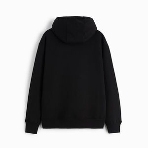 Wholesale <b>Plain</b> <b>Black</b> Men’s Oversized <b>Hoodie</b> Custom Logo Print & 3D Embroidery Pullover With High Quality - Product Image 6