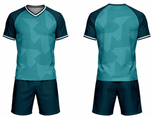 Conjunto de Camiseta de Fútbol con Cuello en V para Hombre, Diseño Geométrico Rojo y Negro, Sublimación, Manga Corta, Uniforme - Product Image 5
