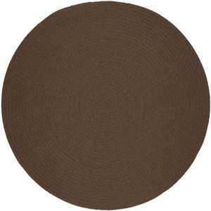 Tapis rond en jute brun uni, tissage plat tressé, avec envers antidérapant en caoutchouc, tapis moderne pour salon, nettoyage localisé - Product Image 5