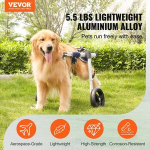 Silla de Ruedas Manual Ligera de 2 Ruedas para Perros, Carrito Ajustable para Mascotas para la Recuperación de las Patas Traseras, Ayuda en la Curación - Product Image 2