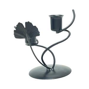 Porte-bougie en forme de feuille pour bar, salon, décorations de table, noir, maison et jardin, porte-bougies pour la maison - Product Image 3