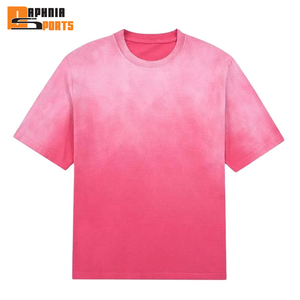 Camisetas Personalizadas con Bordado Desgastado, Lavado Ácido, Efecto Desteñido por el Sol, 100% Algodón, Camiseta Corta de Lujo para Hombre - Product Image 1