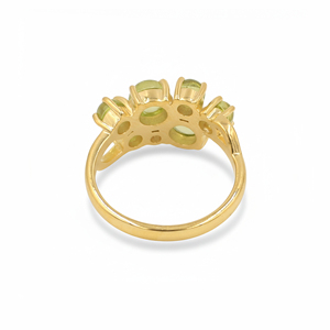 แหวนเงินแท้ 925 ประดับเพอริดอตทรงกลมเจ็ดเม็ด ชุบทอง 1 ไมครอน และโรเดียม เครื่องประดับดีไซน์เนอร์ - Product Image 5