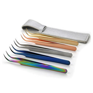 Ensemble de pinces à cils en acier inoxydable RMI, 5 couleurs, outils de précision pour extensions de cils, pointe lisse pour l'application sur les sourcils - Product Image 3