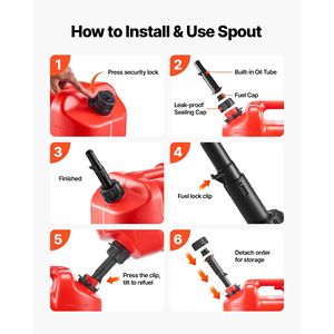 Contenitore Carburante Portatile da 5 Galloni con Scala Graduata, Serbatoio Carburante con Beccuccio, Design Sicuro Anti-Perdita, Portata Massima 15 L/min, Stile Piatto - Product Image 6