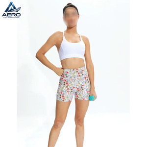 Short Deportivo Personalizado con Estampado Floral y de Hojas, Corte Ajustado, Alta Elasticidad, con Bolsillo, para Gimnasio y Fitness, para Mujer - Product Image 4