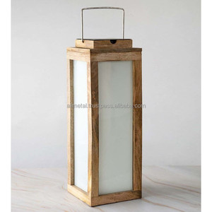 Lanterne en bois Serene Glow pour la détente avec compartiment Fait à la main pour la décoration et la personnalisation du jardin et du mariage - Product Image 1