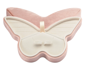 Plateau à bagues papillon, boîte à bijoux en velours, présentoir en acrylique, emballage cadeau personnalisé avec logo pour boutique - Product Image 1