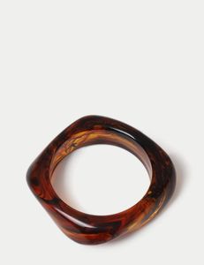 Handmade H a CRAFT Women's Trendy Resin Bangle <b>Bracelet</b> with <b>Crystal</b> & Rhinestone Carved Floral Design-Gift - Product Image 2