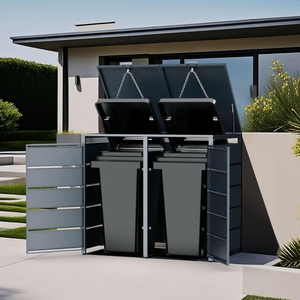 Contenitore personalizzato per bidone della spazzatura in acciaio zincato Color grigio antracite - Product Image 3