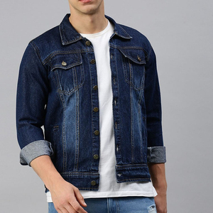 100% Cotton Men's <b>Denim</b> Jacket Streetwear Jean <b>Coat</b> with Custom Print & Embroidery Logo Oversized <b>Denim</b> Men's Jackets - Product Image 3
