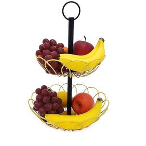 Corbeille à fruits en métal pour buffet, comptoir de cuisine, rangement élégant, style de présentation professionnel - Product Image 3