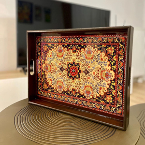 Plateau imprimé en bois pour meuble de salle de bain, étanche, pour rangement de cosmétiques et articles de toilette, plateau de service en gros - Product Image 1