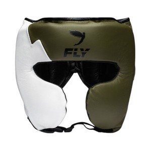Casque de boxe professionnel Fly avec barre de protection des joues personnalisée, en cuir premium, fermeture auto-agrippante réglable, unisexe - Product Image 1