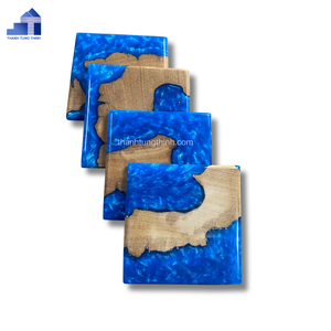 Modern Wood Resin Cutting <b>Board</b> Square Natural Edge Design Durable Vietnam Made - Product Image 3