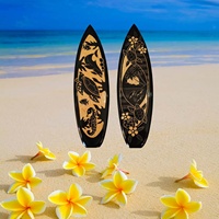 Planche de surf en bois de manguier sculptée à la main, 50 cm, design mixte, décoration murale, cadeau et artisanat d'Indonésie, Bali
