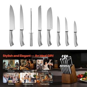 Set di 15 Utensili da Cucina con Portacoltelli per Cucinare a Casa - Product Image 3