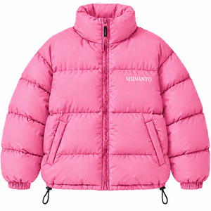 Grey Custom <b>Men</b>’s Puffer <b>Jacket</b> Winter Warm Quilted Down <b>Jacket</b> Premium Stand Collar Full Zip Oversized Embroidered <b>Jacket</b> - Product Image 4