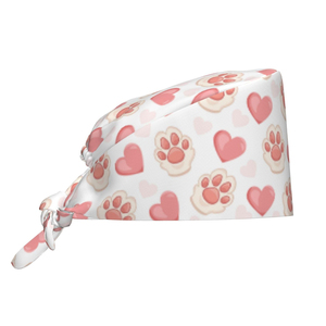 Bright Solid Color Woven Cotton Unisex Tie Back <b>Scrub</b> <b>Caps</b> Surgical Nurse Hat with Satin Lining - Product Image 2