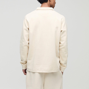 Nueva Llegada 2026 Camiseta Polo para Hombre de Manga Larga con Hombros Caídos y Diseño a Rayas 100% Algodón Corte Holgado Polos Personalizados - Product Image 5