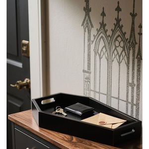 Vassoio da 14,2 pollici a forma di bara gotica di Halloween, robusto in legno, per salumi, decorazione bagno, contenitore alimentare da cucina, design a furgone - Product Image 6