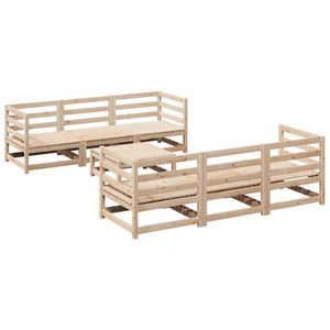 Grand ensemble de canapés de jardin en bois de pin massif naturel, mobilier d'extérieur élégant - Product Image 2