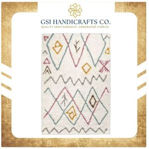 Hot Sale Hand Tufted Geometric Area <b>Rug</b> Wool Acrylic Plush Bohemian Style Rectangle Living Room Decorative Floor Covering - Product Image 2
