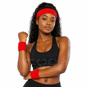 Ensemble de bandeaux et de bracelets de sport personnalisés Cosh International, absorbant la transpiration, pour la salle de sport, la course à pied et la remise en forme - Product Image 5