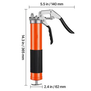 Pistola ingrassatrice a impugnatura a pistola da 8000 PSI con tubo flessibile da 18 pollici e attacco per ingrassatore a doppia impugnatura, capacità 14 oz (600cc) - Product Image 1