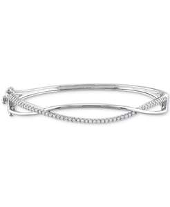Brazalete Moissanite Crossover (1/2 CT. T. W.) en plata de ley | Macy's - Product Image 1