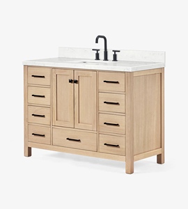 Gabinete de Baño Abigail de 48 Pulgadas de Marca Privada, Solo Gabinete con Lavabo Individual, 7 Opciones de Acabado, Venta al por Mayor, Fábrica en Vietnam - Product Image 2