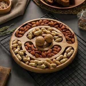 Modern 4 Section Acacia Wood Dry Fruit Box with Clear Acrylic Windows Rectangular Nut Storage Container Modern <b>Snack</b> <b>Tray</b> - Product Image 5