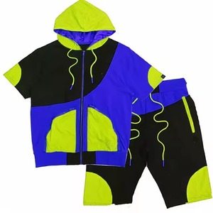 Nuevo Conjunto Deportivo para Hombre, Chaqueta Cortavientos de Color Sólido, Chaqueta Deportiva de Poliéster/Nailon con Cierre y Cordón Ajustable, Conjunto Corto para Actividades al Aire Libre - Product Image 1