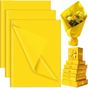 PLULON 60 Fogli di Carta Velina Gialla 14 X 20 Pollici per Confezioni Regalo, Decorazioni e Imballaggi - Product Image 2