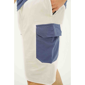 <b>Men</b> Blue <b>White</b> Color Block Polo Shirt Shorts Summer Set Casual Short Sleeve Button Up Collar Breathable Cotton Lightweight 2026 - Product Image 4