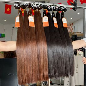 Haute Qualité 100% Cuticules Alignées Extensions de Cheveux Humains Double Dessiné Soyeux Trame Usine En Gros - Product Image 4