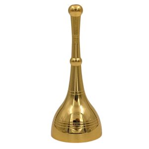 <b>Gold</b> Plated Brass Hand Bell Round Shape Polished Traditional Trophy for Temple Pooja Room Worship Spiritual <b>Gift</b> - Product Image 1
