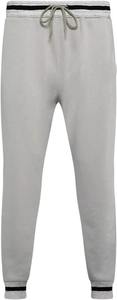 Pantalon de jogging gris en coton pour homme avec braguette zippée et poches latérales, coupe droite, design 2-en-1 à capuche pour l'été - Product Image 1