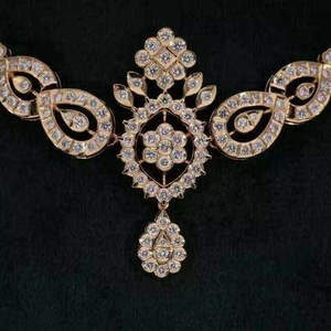 Collier pendentif de luxe en or 22 carats certifié IGI, serti de diamants de laboratoire, bijoux fins personnalisés, diamant synthétique - Product Image 6