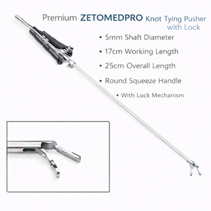 Empujador de Nudos Premium con Bloqueo, Diámetro del Eje de 5 mm, Longitud de Trabajo de 17 cm, Longitud Total de 25 cm, Mango Redondo de Compresión – ZETOMEDPRO - Product Image 6
