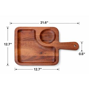 KHATI HOUSE Gourmet Gather Serving Board Premium Handcrafted Wooden Charcuterie Tray with Handle for Cheese Snacks - Product Image 2
