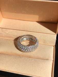 Moissanite Round Cut Full Eternity Wedding Band <b>Ring</b> For Unisex original 925 Silver Fine For Bridal Promise Gift For Lovers - Product Image 3