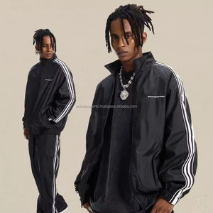 Men's High Quality Windbreaker Cotton <b>Nylon</b> Tracksuit Custom Logo Solid Windproof Breathable Washed Plus Size - Product Image 3