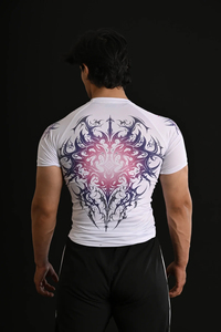 Custom <b>Men's</b> White Rash Guard Full Sleeve <b>Compression</b> <b>Shirt</b> Sublimation Transfer Print Quick Dry UPF50+ Eco-Friendly Sport Top - Product Image 4