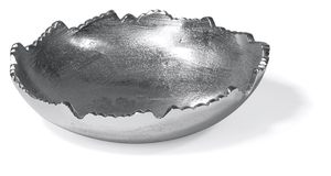 Silver Hammered <b>Decorative</b> <b>Bowl</b> Irregular Edge Metal Serving Tray Modern Centerpiece Dish <b>for</b> Fruits <b>Keys</b> Home Decor - Product Image 6